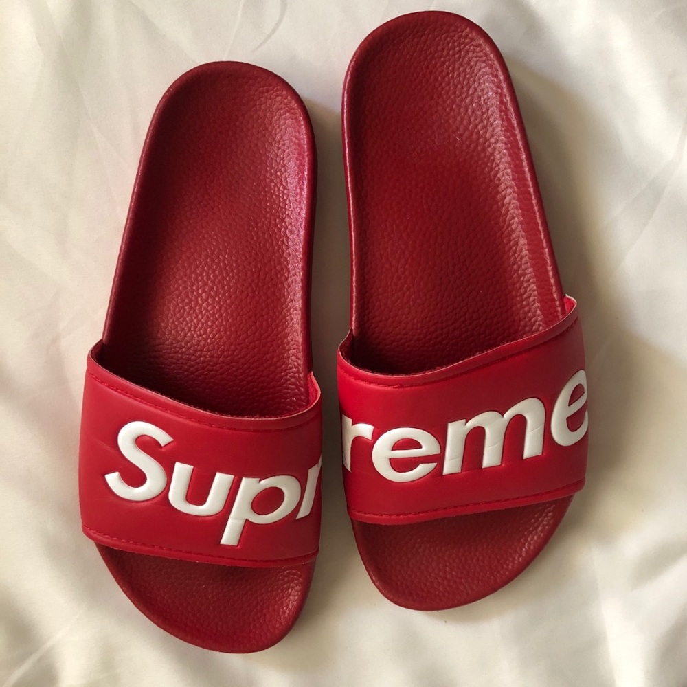 Supreme leather slides